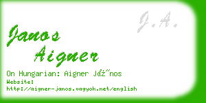 janos aigner business card